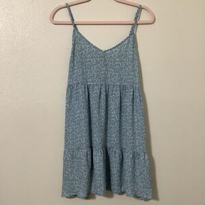 Forever 21 Blue Floral Cottagecore Summer Boho Midi Babydoll Fairy Dress Small